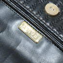 BALLY Chain Shoulder Bag Leather Black Gold Auth 138837-20