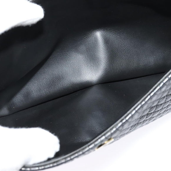 BALLY Chain Shoulder Bag Leather Black Gold Auth 138837