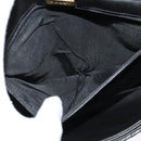 BALLY Chain Shoulder Bag Leather Black Gold Auth 138837-11