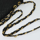 BALLY Chain Shoulder Bag Leather Black Gold Auth 138837-7