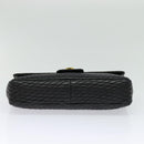 BALLY Chain Shoulder Bag Leather Black Gold Auth 138837-5