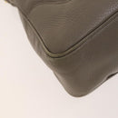 GUCCI Bamboo Hand Bag Leather 2way Gray Gold 282315 Auth 138839-14