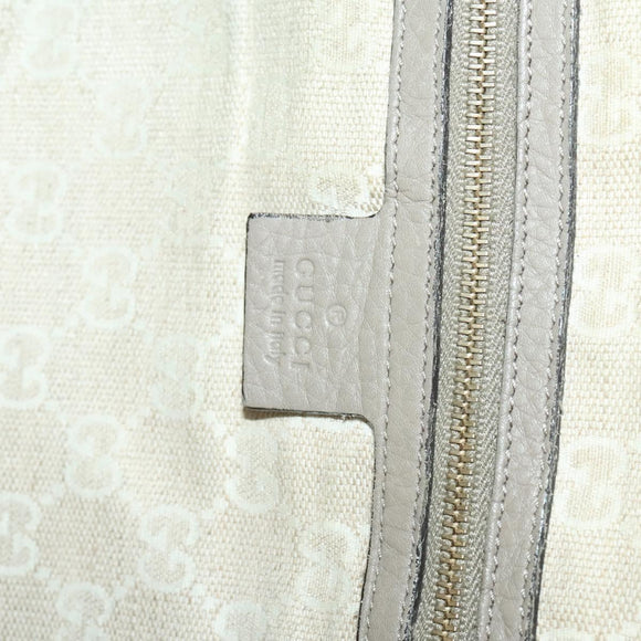 GUCCI Bamboo Hand Bag Leather 2way Gray Gold 282315 Auth 138839