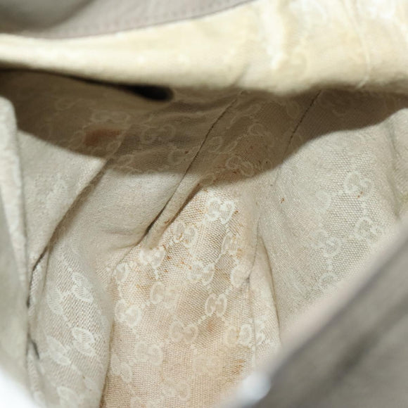 GUCCI Bamboo Hand Bag Leather 2way Gray Gold 282315 Auth 138839