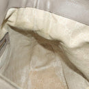GUCCI Bamboo Hand Bag Leather 2way Gray Gold 282315 Auth 138839-18