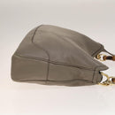 GUCCI Bamboo Hand Bag Leather 2way Gray Gold 282315 Auth 138839-4