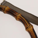 GUCCI Bamboo Hand Bag Leather 2way Gray Gold 282315 Auth 138839-9