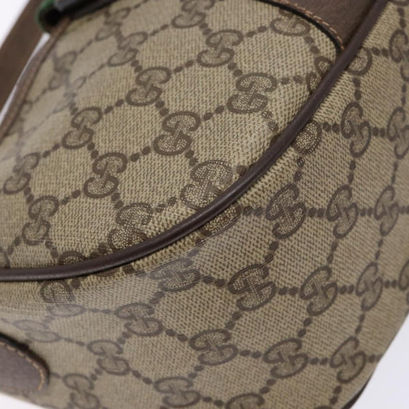 GUCCI GG Supreme Web Sherry Line Shoulder Bag Beige Gold 89 02 032 Auth 138841