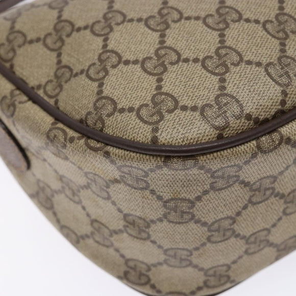 GUCCI GG Supreme Web Sherry Line Shoulder Bag Beige Gold 89 02 032 Auth 138841