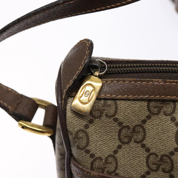 GUCCI GG Supreme Web Sherry Line Shoulder Bag Beige Gold 89 02 032 Auth 138841