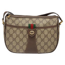 GUCCI GG Supreme Web Sherry Line Shoulder Bag Beige Gold 89 02 032 Auth 138841-2