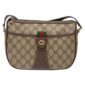GUCCI GG Supreme Web Sherry Line Shoulder Bag Beige Gold 89 02 032 Auth 138841 - 0