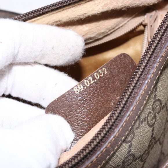 GUCCI GG Supreme Web Sherry Line Shoulder Bag Beige Gold 89 02 032 Auth 138841