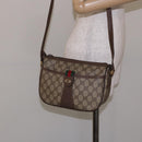 GUCCI GG Supreme Web Sherry Line Shoulder Bag Beige Gold 89 02 032 Auth 138841-23