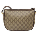 GUCCI GG Supreme Web Sherry Line Shoulder Bag Beige Gold 89 02 032 Auth 138841-3