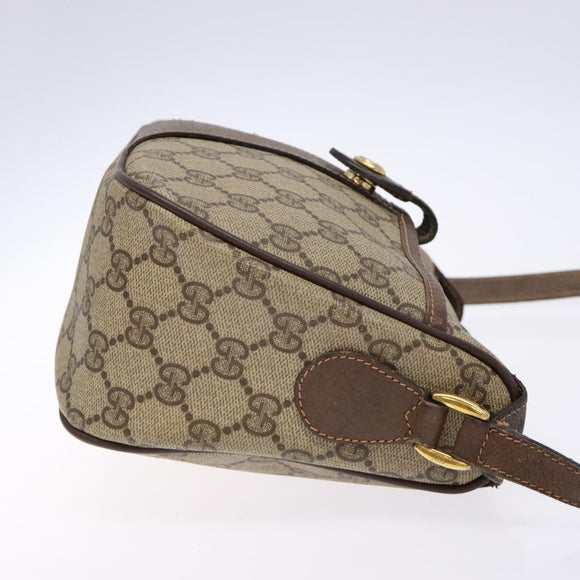 GUCCI GG Supreme Web Sherry Line Shoulder Bag Beige Gold 89 02 032 Auth 138841