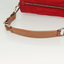 PRADA Shoulder Bag Nylon Leather Red Silver Auth 138845-7