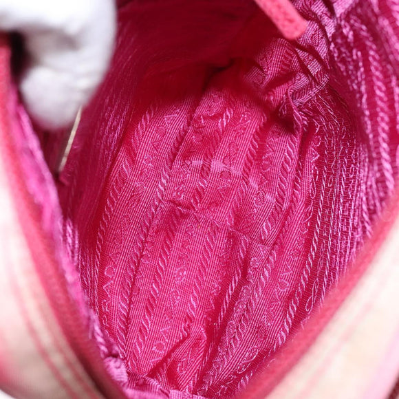 PRADA Shoulder Bag Nylon Pink Silver Auth 138846