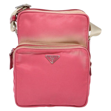 PRADA Shoulder Bag Nylon Pink Silver Auth 138846 - 0