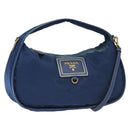 PRADA Hand Bag Nylon 2way Blue Gold Auth 138847-1