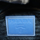 PRADA Hand Bag Nylon 2way Blue Gold Auth 138847-21