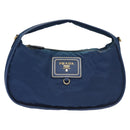 PRADA Hand Bag Nylon 2way Blue Gold Auth 138847-13