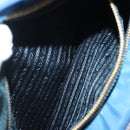 PRADA Hand Bag Nylon 2way Blue Gold Auth 138847-25