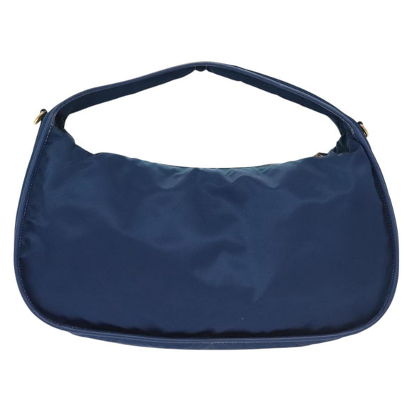 PRADA Hand Bag Nylon 2way Blue Gold Auth 138847