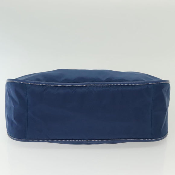 PRADA Hand Bag Nylon 2way Blue Gold Auth 138847