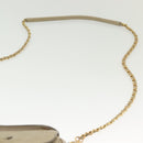 PRADA Chain Shoulder Bag Leather Beige Gold Auth 138848-10