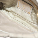 PRADA Chain Shoulder Bag Leather Beige Gold Auth 138848-20