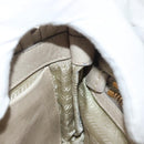 PRADA Chain Shoulder Bag Leather Beige Gold Auth 138848-21