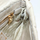 PRADA Chain Shoulder Bag Leather Beige Gold Auth 138848-22