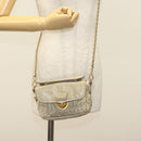 PRADA Chain Shoulder Bag Leather Beige Gold Auth 138848-25