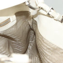 PRADA Shoulder Bag Canvas Beige Silver Auth 138851-18