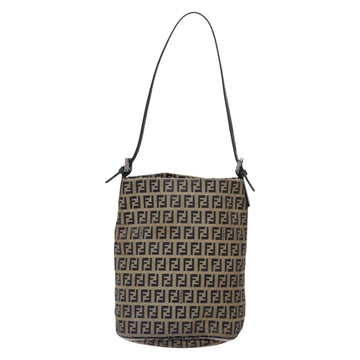 FENDI Zucchino Canvas Mamma Baguette Shoulder Bag Navy Silver Auth 138854 - 0