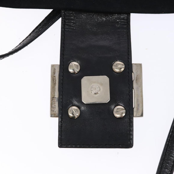 FENDI Tote Bag Nylon Black Silver Auth 138857