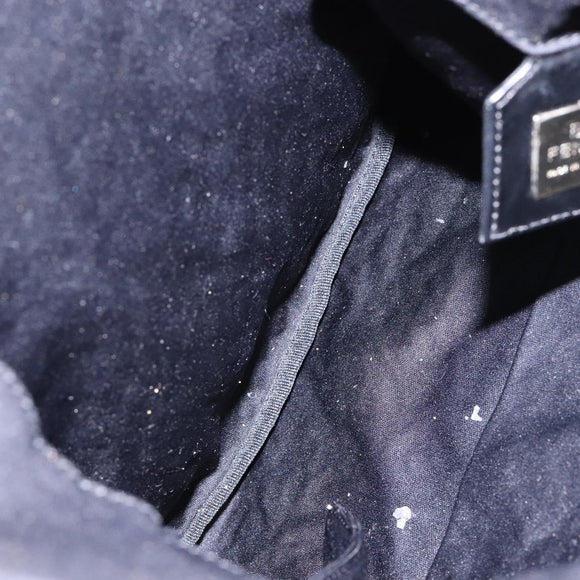 FENDI Tote Bag Nylon Black Silver Auth 138857