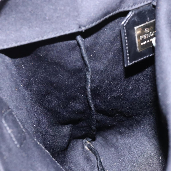 FENDI Tote Bag Nylon Black Silver Auth 138857