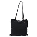 FENDI Tote Bag Nylon Black Silver Auth 138857-2