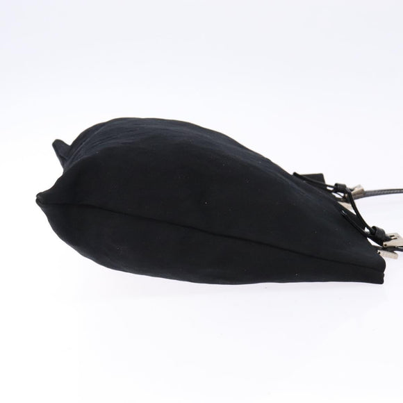 FENDI Tote Bag Nylon Black Silver Auth 138857