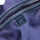 FENDI Zucchino Canvas Shoulder Bag Navy Silver Auth 138858-18