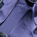 FENDI Zucchino Canvas Shoulder Bag Navy Silver Auth 138858-11