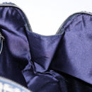 FENDI Zucchino Canvas Shoulder Bag Navy Silver Auth 138858-19