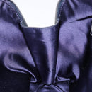 FENDI Zucchino Canvas Shoulder Bag Navy Silver Auth 138858-20