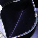 FENDI Zucchino Canvas Shoulder Bag Navy Silver Auth 138858-21