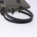 FENDI Zucchino Canvas Shoulder Bag Navy Silver Auth 138858-7