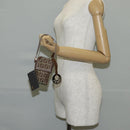 FENDI Zucchino Canvas Phone Pouch Brown Gold Auth 138859-22