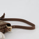 FENDI Zucchino Canvas Phone Pouch Brown Gold Auth 138859-14