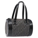 BVLGARI Logo Mania B-ZERO1 Hand Bag Canvas Black Silver Auth 138860-1